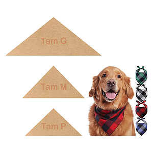 Molde para Bandana Pet Gabarito para Bandana Kit 03 Tamanhos