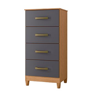 Cômoda 4 Gavetas Mobi Freijo / Titanium - Albatroz