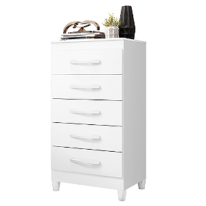 Cômoda 5 Gavetas Esmeralda Branco Quadriflex - Albatroz