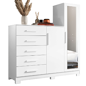 Cômoda 5 Gavetas New Master Branco - Albatroz
