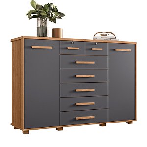 Cômoda 7 Gavetas Fontana Freijo / Titanium - Albatroz