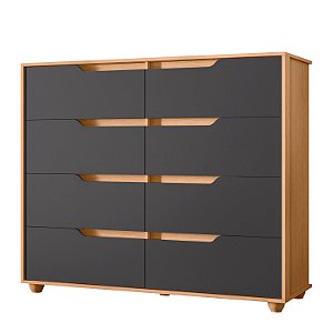 Cômoda 8 Gavetas Doble Freijo / Titanium Flex - Albatroz