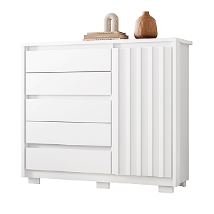 Cômoda Sapateira 5 Gavetas Duetto Branco - Albatroz