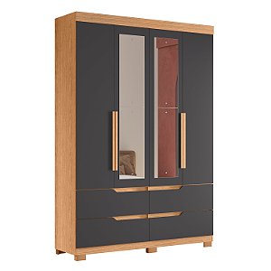 Guarda Roupa  4 Portas Doble Freijo / Titanium - Albatroz