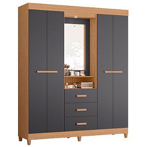 Guarda Roupa 4 Portas Agata Freijo / Titanium - Albatroz