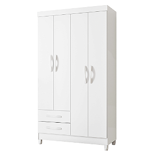 Guarda Roupa 4 Portas Ambar Branco Quadriflex - Albatroz