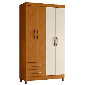 Guarda Roupa 4 Portas Ambar Cinamomo / Off White - Albatroz