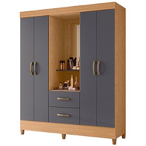 Guarda Roupa 4 Portas Mobi Capelinha Freijo / Titanium