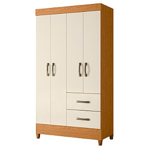 Guarda Roupa 4 Portas Mobi Cinamomo / Off White - Albatroz