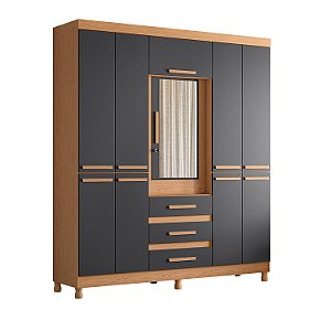 Guarda Roupa 6 Portas Fusion Casal Freijo / Titanium