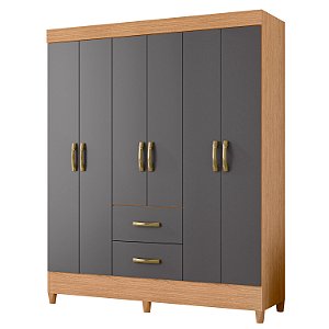 Guarda Roupa 6 Portas Mobi Freijo / Titanium - Albatroz