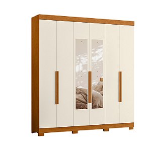 Guarda Roupa 6 Portas Vinci Cinamomo / Off White - Albatroz