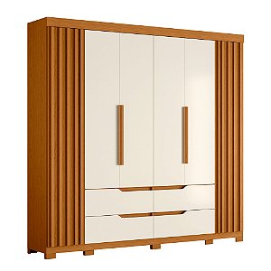 Guarda Roupa Double Casal 6 Portas Cinamomo / Off White