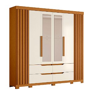 Guarda Roupa Double Casal 6 Portas Cinamomo / Off White