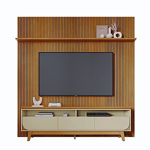Composição Luna Rack Bancada Cumaru / Opala - Madetec