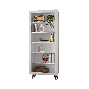 Armário Livreiro Retrô 4430 Branco - Qmovi