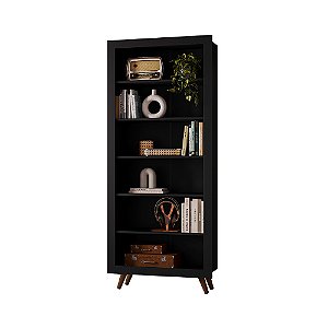 Armário Livreiro Retrô 4430 Preto - Qmovi