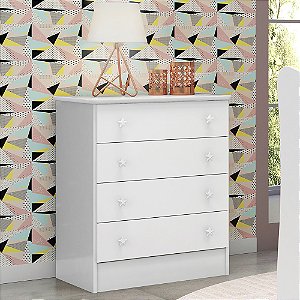 Cômoda 4 Gavetas Doce Sonho 777 Branco - Qmovi
