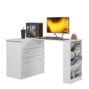 Cômoda Com Mesa Giratoria Gamer 4840 Branco - Qmovi