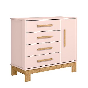 Cômoda Sapateira Q Encanto Slim 4355 Rosa - Qmovi