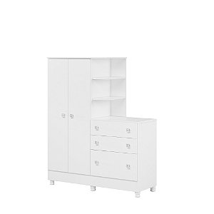 Guarda Roupa Com Comoda Doce Sonho 4070 Branco - Qmovi
