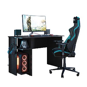 Mesa de Escritório Gamer 3875 Preto - Qmovi