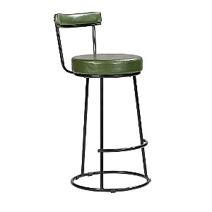 Banqueta Miami Base Metal Courissimo Verde Salaone