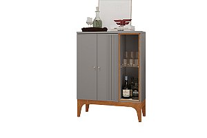 Aparador Bar Buffet Veneza Fendi Metalic / Cinamomo Grappa