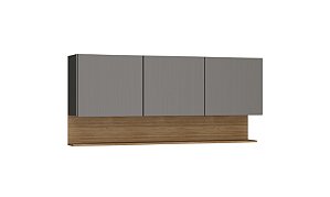 Armário Aéreo 3 Portas 1500 Line 2950 Gris / Freijo