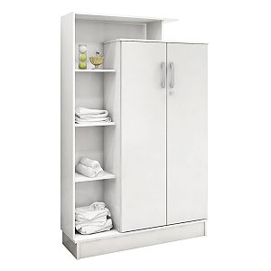 Armário Multiuso 2 Portas Com Chave Branco - Demóbile