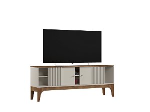 Bancada Rack Para TV Florença Matte / Off White Grappa
