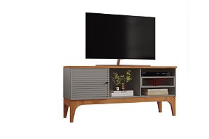 Bancada Rack Para TV Veneza Fendi Metalic / Cinamomo Grappa