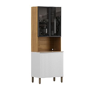 Paneleiro Armário Duplo 4 Portas Vidro Freijo / Artico