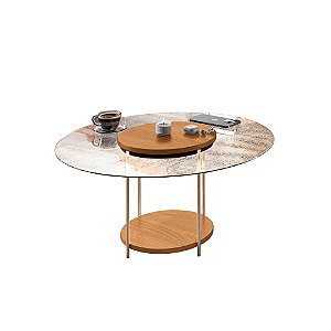 Mesa de Centro Sky Tampo de Vidro Cinamomo - HB