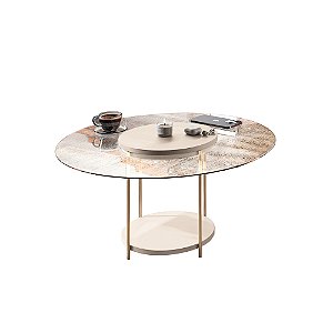 Mesa de Centro Sky Tampo de Vidro Off White - HB