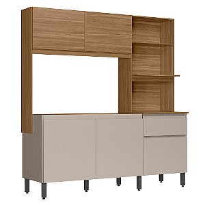 Cozinha Compacta 5 Portas Amaranto Amendola / Nude Demóbile