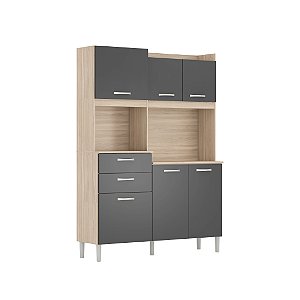 Cozinha Compacta 6 Portas Harmonia Avena Touch / Grafito