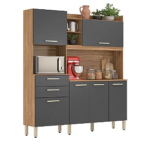 Cozinha Compacta 6 Portas Select Amendola / Grafito Demóbile