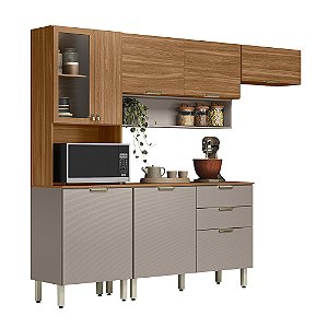 Cozinha Compacta Com Balcão 6 Portas Alba Amendola / Nude