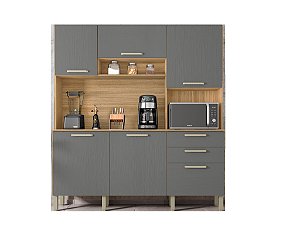 Cozinha Compacta Ferrara Freijo / Gris - Kits Parana