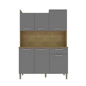Cozinha Compacta Genova Plus 2519 Freijo / Gris