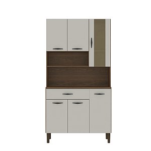 Cozinha Compacta Golden 6 Portas 196 Nogueira / Off White