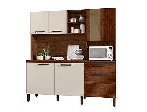 Cozinha Compacta Mega C/ Tampo Nogueira / Off White