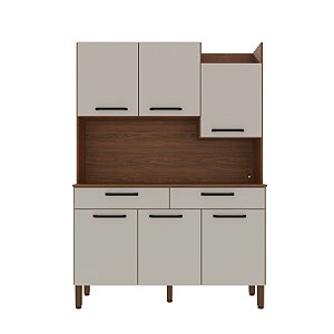 Cozinha Compacta Modena 2478 Nogueira / Off White