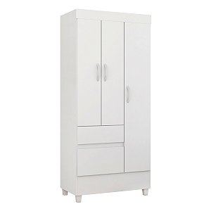 Guarda Roupa 3 Portas Wind Branco / Rosa Flex Demóbile