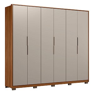 Guarda Roupa 6 Portas Atrice Nogueira / Nude Prime Demartêz