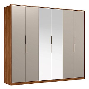 Guarda Roupa 6 Portas Atrice Nogueira / Nude Prime Demartêz