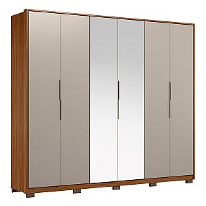 Guarda Roupa 6 Portas Atrice Nogueira / Nude Prime Demartêz
