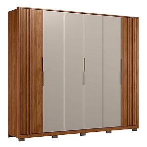 Guarda Roupa 6 Portas Atrice Nogueira / Nude Ripado Demartêz