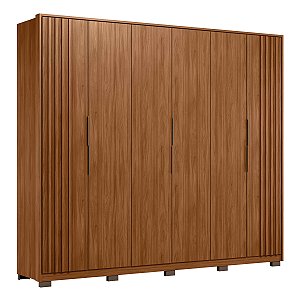Guarda Roupa 6 Portas Atrice Nogueira Touch Ripado Demartêz